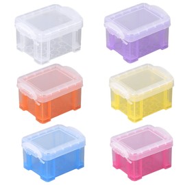 6 Pack Small Plastic Storage Box Really Useful Box Mini Storage Boxes Organiser Box With Lids (8.5 * 6.5 * 5CM/3.34 * 2.6 * 2inch)