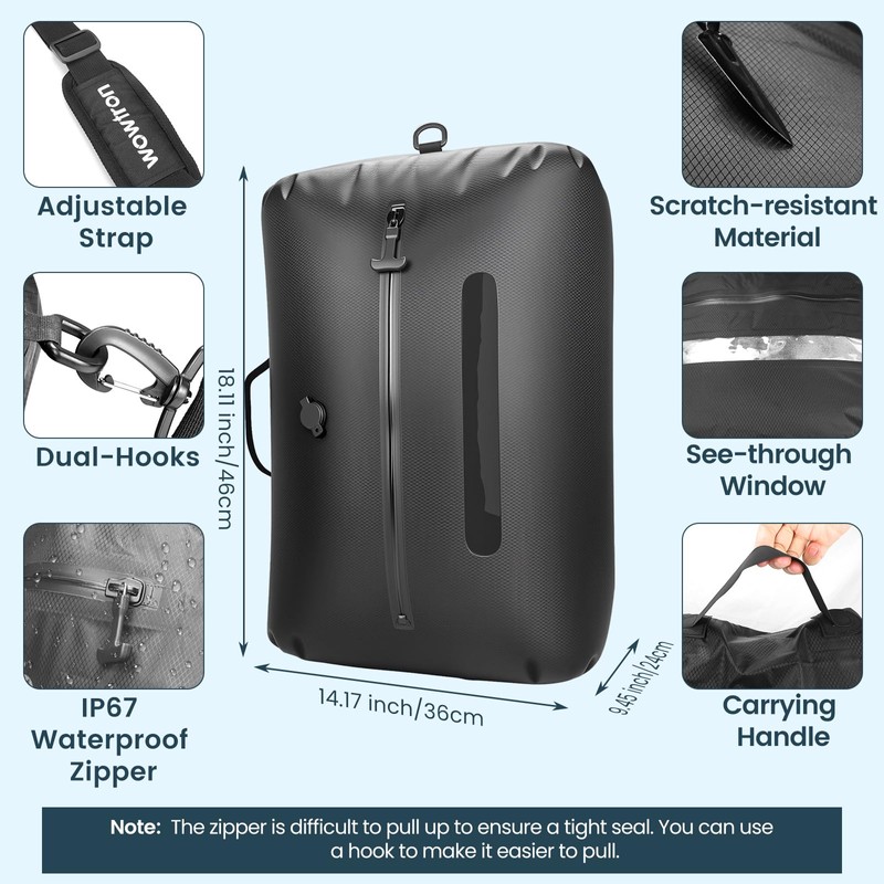 Vacuum Bags for Travel with Pump & Adjustable Strap, 40L