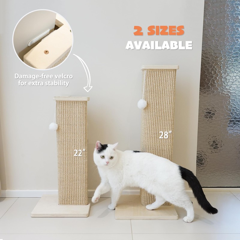 PETKARAY Couch Corner Cat Scratcher, 28'' Corner Scratching Post Cat