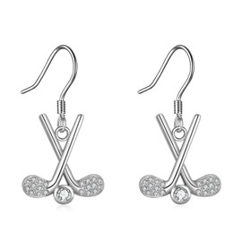YAFEINI Golf Jewelry Gifts Sterling Silver Golf Club And Ball Dangle Earrings Golf Jewellery For Women Girls