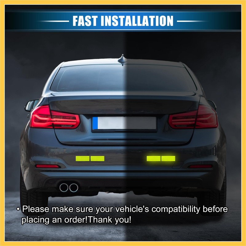 REPAIROCK 10 Pcs Reflective Stickers, 3.11"x1.18" Rectangle Shape Safety Tape