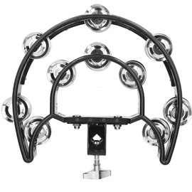 Hi Hat Tambourine, Easy to Install Stainless Steel Bells are Small and Lightweight Hi Hi Tambourine Drum Set Multifunctional Hand Bell Rattle Loose Double Row Bells Ktv Hand On Piano