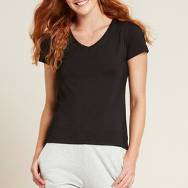 Boody Women's V-Neck T-Shirt, Black / XL