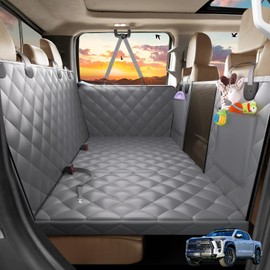 AIEDOULER Back Seat Extender for Dogs-Plush Comfort, Dog Seat Cover for Back Seat-Safe Ride, Dog Hammock for Truck-Ultimate Clean, Fits F150, RAM1500, Sierra, Silverado,Tundra, Titan（59‘x29’