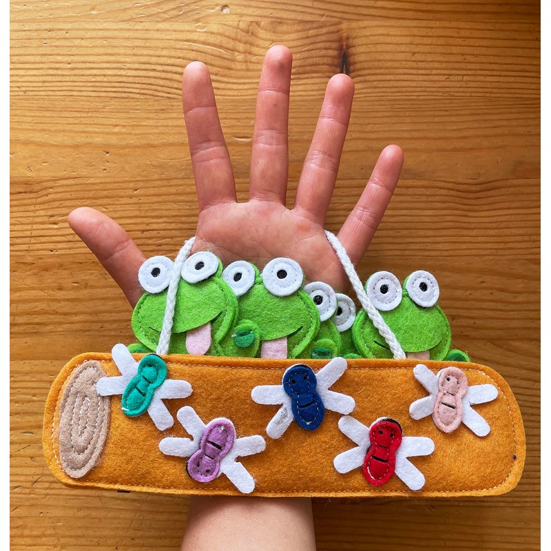 5 Little Speckled Frogs Nursery Rhyme Finger Puppet