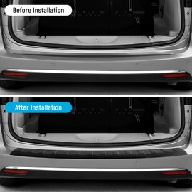 YOJOJOCO Rear Bumper Protector Compatible with Chrysler Pacifica 2017-2025 Accessories Matte Black ABS Material Rear Bumper Guard Trunk Sill Protector（Exterior）