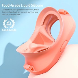 HINATAA Snorkel Set Adults, Fashionable Macaron Colors Frameless Snorkeling Mask, Ultra Wide View Anti-Fog Snorkel Mask Set, Portable Professional Diving Snorkeling Set (Pink (No breathing tube))