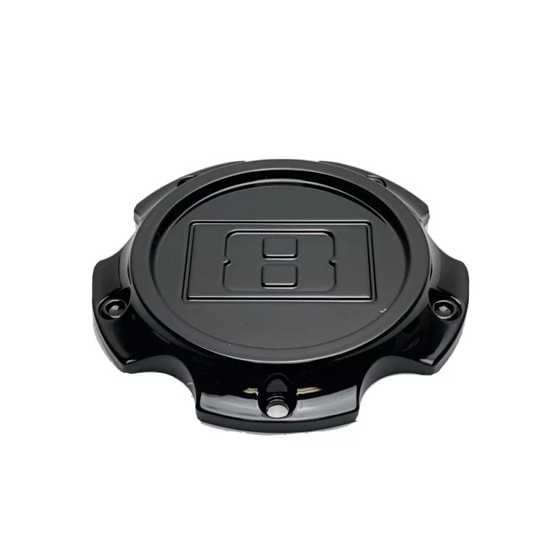 Level 8 Gloss Black Wheel Center Cap W/Screws 6501L125 S1905-03