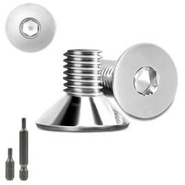 Countersunk Screws M5 x 8 mm Stainless Steel Hexagon Socket M5 Stainless Steel Screws DIN 7991/ISO 10642 Countersunk Head Screws Socket Threaded Screws Countersunk Screw with 2 Pieces Hex Screwdriver