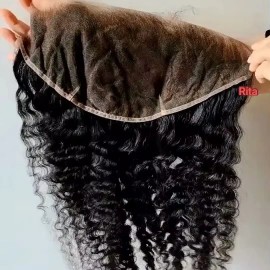 Hd Lace Bleach Small Knot Human Glueless Hair Cuticle Aligned Raw Hair hd 4*4 Lace 13*4 13*6 Frontal Closure for Black Womencolor: Natural Wavy, stretched length: 12INCHES, toupee size: HD 4x4