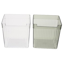 LABRIMP 2pcs Refrigerator Side Door Storage Bins Food Organizer for Fridge and Pantry Keep Fruits and Vegetables Fresh Leakproof Storage Transparent