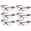 KLEENGUARD V30 Nemesis Safety Glasses/Sunglasses, 47378 Red Frame, Clear Anti-Fog