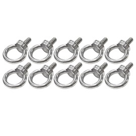 ABE Eye Bolt M6 Bolt 0.5 inch (12 mm) Eye Bolt M6 Stainless Steel Bolt Set M6 Female Thread Set of 10