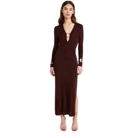 Louisa Ballou Women's Long Helios Dress, Brown, XL