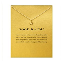 ZYAWP Message Card Lotus Flower Pendant Necklace Friendship Interlocking Infinity Circles Chain Dainty Pendant Necklace Meaning Gifts for Women and Sisters