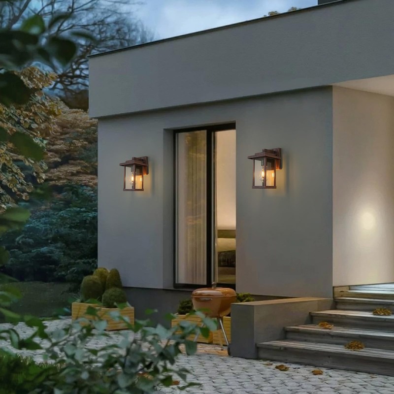 Smeike Outdoor Wall Sconce, Outside Porch Light Fixtures, Anti-Rust Exterior