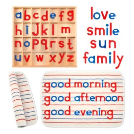 Letras Montessori De Madera Móviles Con Caja Y Tapete Grande                                                                                          