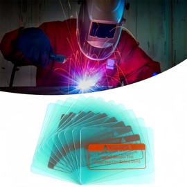 Boxonly Welding Helmet Cover Lens Outside Protective Lens Filter Covers 115mmx88mmx0.8mm Replacement Lens Clear Cover Lens for Solar Auto Darkening Welding Helmet 10 PCS