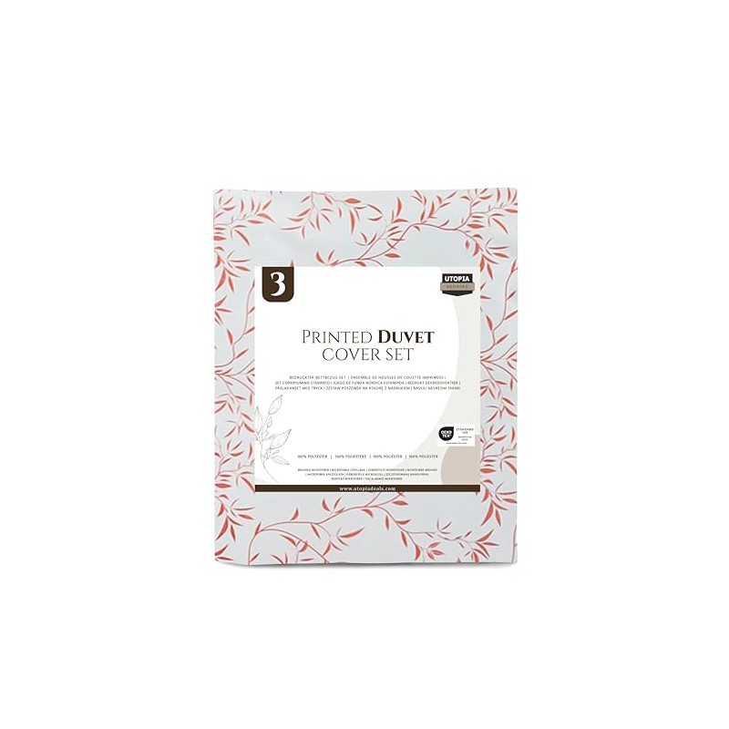 Utopia Bedding Utopia Bedding Double Vines Coral Print Duvet Cover