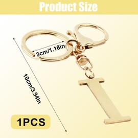 ORUZA Letter Keyring Alphabet Initial Keychain, Metal Letter Key Ring for Women Men Handbag Wallet Purses Letter (I)