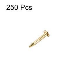 sourcing map Pack of 250 Small Tiny Hardware Nails Iron 1 x 8 mm (DxL) for DIY Decorative Wooden Boxes Accessories Gold Tone