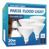 LOXYEE PAR38 LED Outdoor Flood Light Bulbs 4 Pack，Dimmable 20W(200W