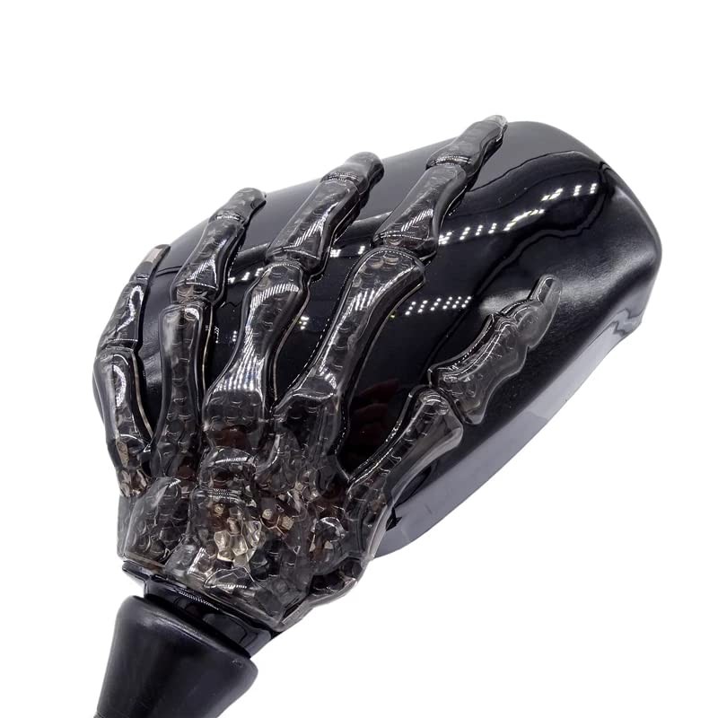 Heart Horse Motorcycle Mirrors Rear View Mirrors,Elctric bright Skull Skeleton