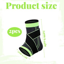 Nangilo Kids Ankle Support, 2 Pcs Ankle Support Kids, Ankle Compression Su pport, Achilles Tendonitis S upport, Adjustable S upport for Running, Sprains and Fitness, Compression Socks, (Green, L)