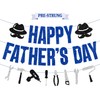 Happy Fathers Day Banner, Fathers Day Decor Pre Strung Glitter