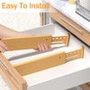 Ryqtop Bamboo Drawer Dividers 4" High, 16.5-22" Adjustable Drawer Organizers