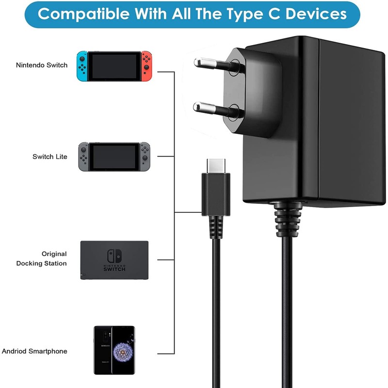 Charger for Switch Console Power Supply Supports TV Mode Fast