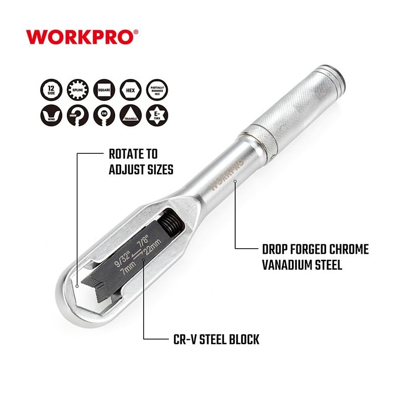 WORKPRO Universal Adjustable Wrench