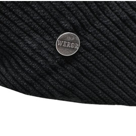 WEROR WEROR-396.1 Men's Flat Cap Peaked Cap Cord, black, 59