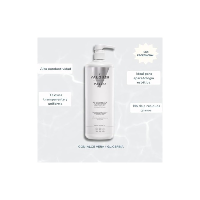 VALQUER Gel Conductor para Ultrasonido y Radiofrecuencia, 1 L
