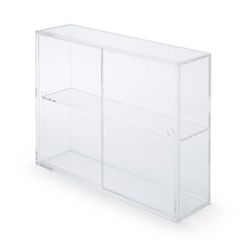 MUJI 02856113 Acrylic Collection Stand with Sliding Door, Large, Approx. Width 13.2 x Depth 3.3 x Height 9.6 inches (33.6 x 8.4 x 24.4 cm), Bedroom, Living Room, Transparent