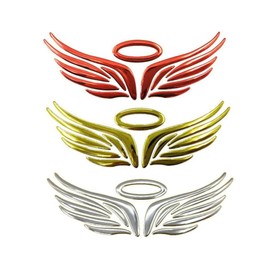 Generic 2 Pcs 3D Car Stickers Vehicle Decal Sticker Emblem Car Decoration Angel Wing for All Universal Car Vehicle, Truck, Motorcycle, RV, Scooter, SUV, Door, Window (Yellow)
