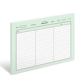 MUNID Subject Horizontal NotePads, 50 Sheets, 10.1 inches x 7.5 inches, 5 Options, Non-stickable NotePads (3-Split Line)