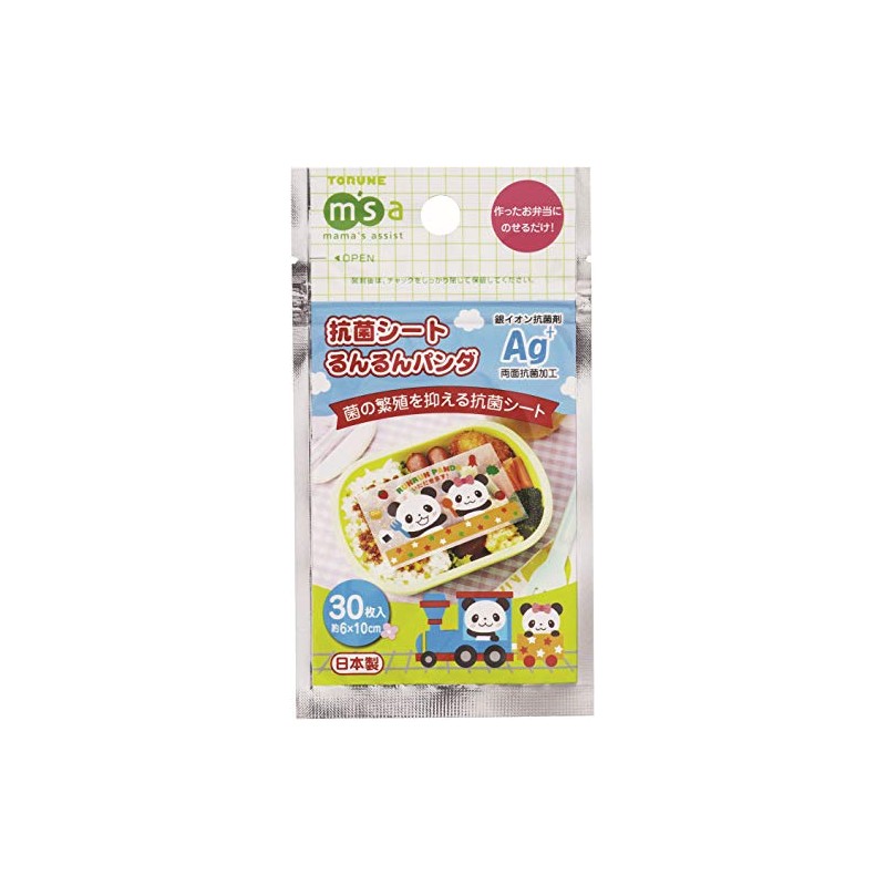 Torune P-2912 Bento Antibacterial Sheet, Run Panda, Pack of 30