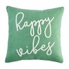 Mud Pie Color Sentiment Dhurrie Pillow, 22" x 22", Happy
