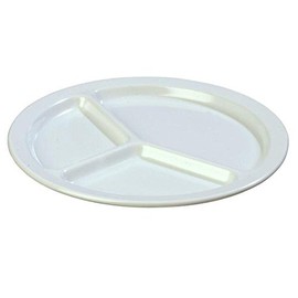 Kingline 3-Compartment Plate, 10'' Dia, Narrow Rim