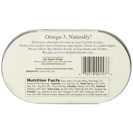 Bar Harbor Skinless Boneless Smoked Sardine Fillets, 6.7-Ounce (Pack of 6)