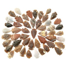 Jet International Arrowheads Pack of 50 Mix Approx. 0.75 inch - 1.25 inch Agate Stone New Age Metaphysical Free Booklet Crystal Therapy Healing Spiritual Divine India Image is JUST A Reference