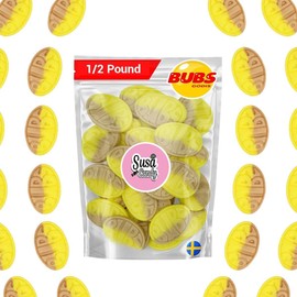BUBS Sweet Banana Toffee Caramel Ovals – 1/2 Pound Soft Foam Godis, Premium Vagen Swedish Candy by Susa Candy
