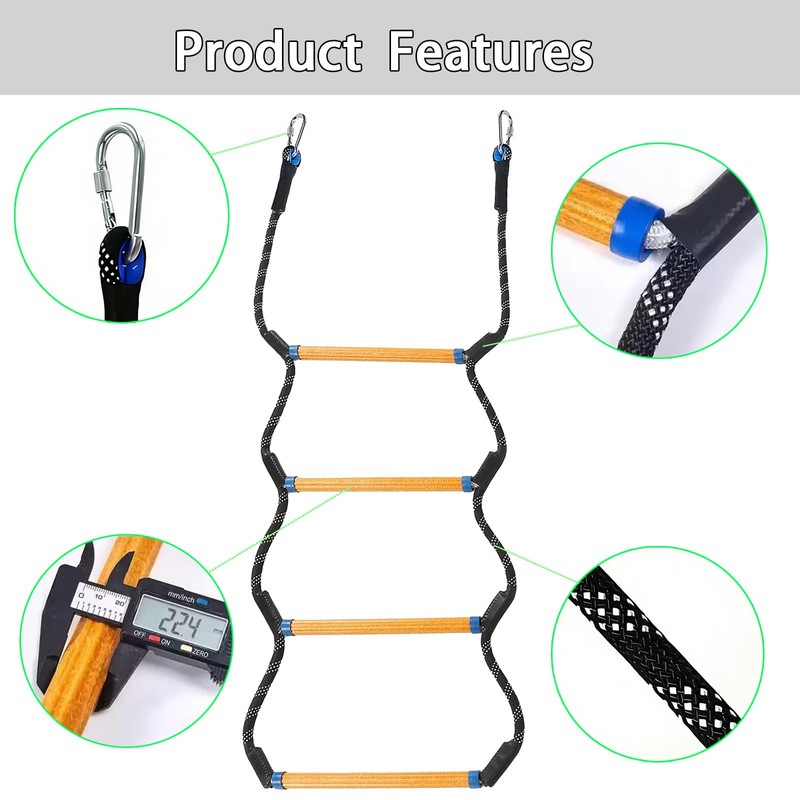Buddy Climbing Stirrup 4 Step for Kids, Heavy Duty Nylon
