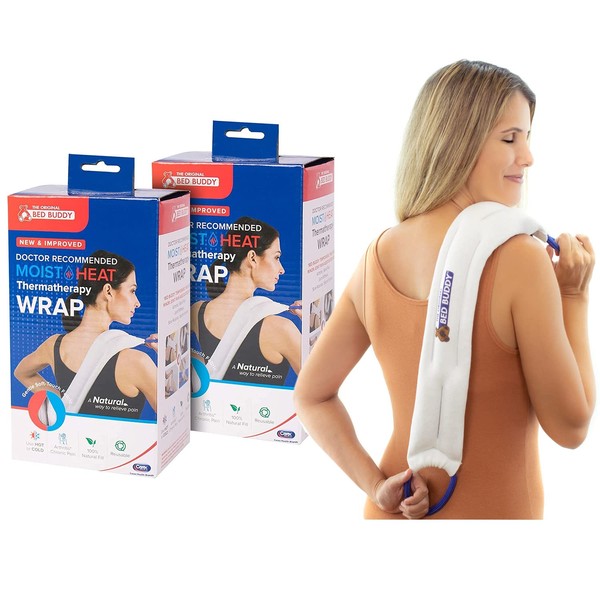 Carex Bed Buddy 2 Pack Heat Pad and Cooling Neck Wrap - Microwave Heating Pad for Sore Muscles - Cold Wrap Pack for Aches and Pain, The Original Bed Buddy