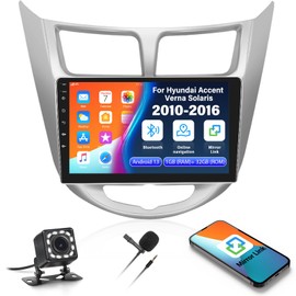 1+32G Android 13 Car Radio Stereo for 2010-2016 Hyundai Accent Verna Solaris with GPS Navigation Head Unit Bluetooth,9" IPS Touch Screen Mirror Link WiFi FM/RDS Radio USB SWC+Backup Camera&MIC