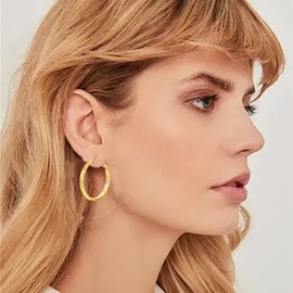 Sterling Silver Hoop Earrings Gold Silver Large Hoop Earrings For Women 14K Real Gold Plated Big Thin Hoop Earrings Hypoallergenic Circle Endless Hoop Earrings 20/30/40/50/60/89mm for women