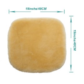 OGLAND Fluffy Genuine Australia Sheepskin Car Seat Cover for Auto Interior Accessories with Soft Fuzzy Wool Eco-Friendly Natural Fur Non-Slip (Light Yellow, Front)