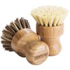 Palm Pot Brush- Bamboo Round 3 Packs Mini Dish Brush