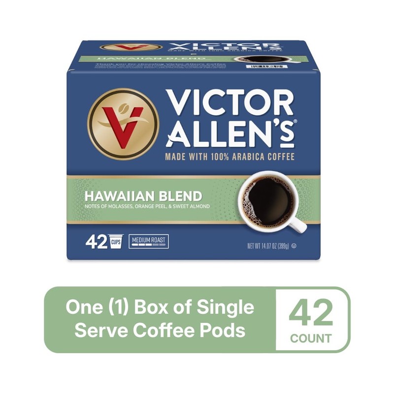 Victor Allen's Coffee Hawaiian Blend, Medium Roast, 42 Count, Single